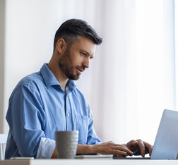 Man working at a computer