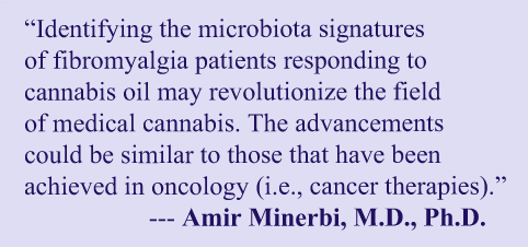 Quote on identifying microbiota changes in fibromyalgia patients responding to cannabis can lead to improved responses.
