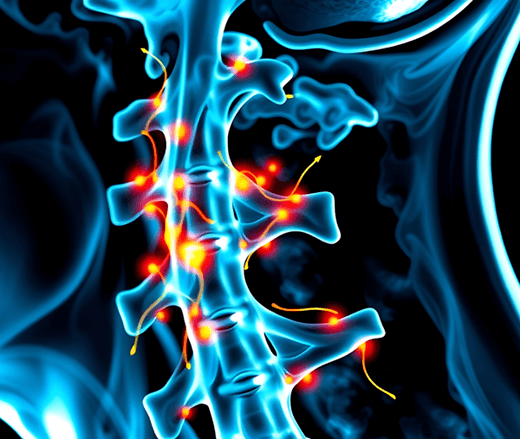 Photo of human ganglia just outside the spinal cord.