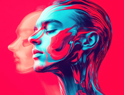 Double image photo of woman to illustrate how a leaky BBB can blur the lines between cytokines and the blood and those in the brain.